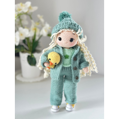 Handmade Doll with Knitted Clothes