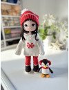 Handmade doll with penguin