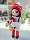 Handmade doll with penguin