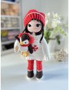 Handmade doll with penguin