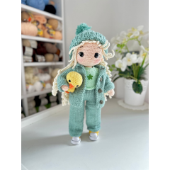 Handmade Doll with Knitted Clothes