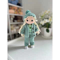 Handmade Doll with Knitted Clothes