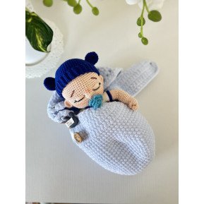 Crochet baby doll with pacifier