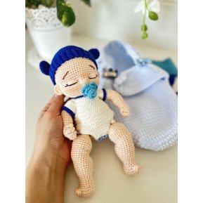Crochet baby doll with pacifier