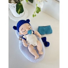 Crochet baby doll with pacifier