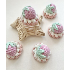 Crochet hair accessories Clips Pin Raspberry