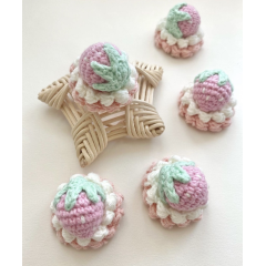 Crochet hair accessories Clips Pin Raspberry