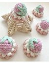 Crochet hair accessories Clips Pin Raspberry