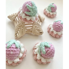 Crochet hair accessories Clips Pin Raspberry