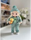 Handmade Doll with Knitted Clothes