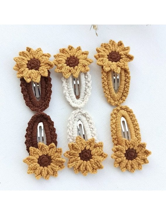 Crochet hair accessories set of 6 pieces