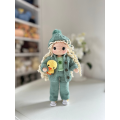 Handmade Doll with Knitted Clothes