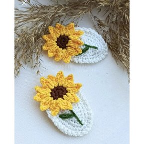 Crochet hair accessories set of 2 pin