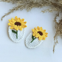 Crochet hair accessories set of 2 pin