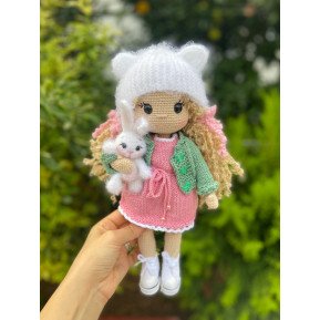 Crochet doll with pet