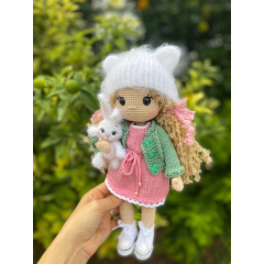 Crochet doll with pet