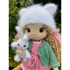 Crochet doll with pet