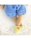 Handmade doll with hand knitted clothes