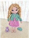 Muñeca Rubia Pelo Rizado Crochet