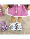 Crochet Braided Brown Hair Doll in Pink Dress and Jacket