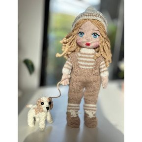 Crochet doll with dog