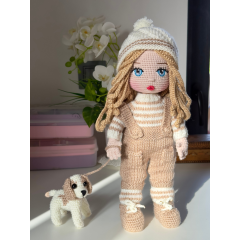 Crochet doll with dog