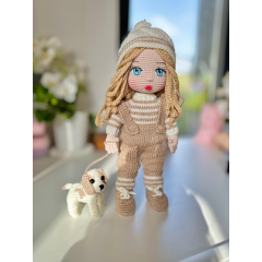 Crochet doll with dog