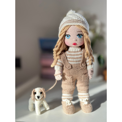 Crochet doll with dog