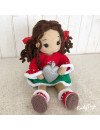 Crochet doll in Christmas  dress