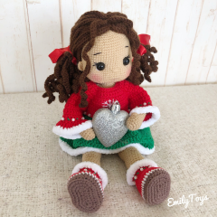 Crochet doll in Christmas  dress