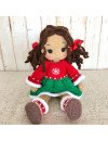 Crochet doll in Christmas  dress