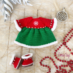 Crochet doll in Christmas  dress