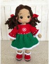 Crochet doll in Christmas  dress