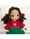 Crochet doll in Christmas  dress