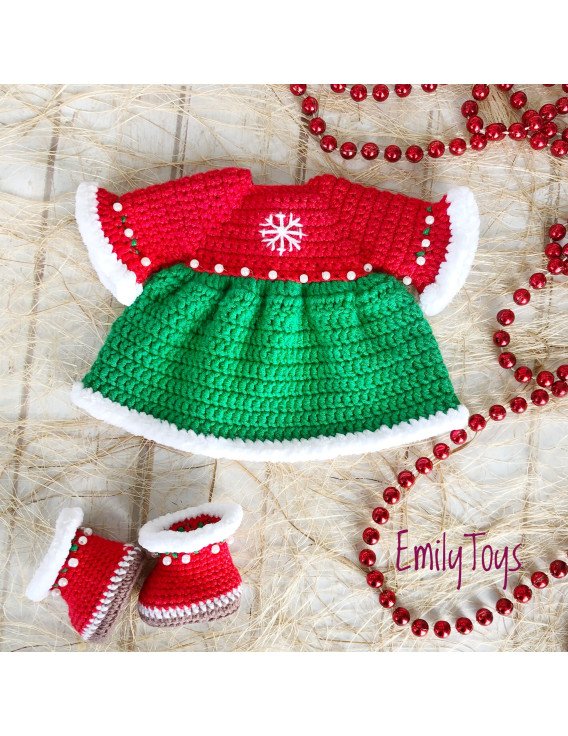 Crochet Christmas outfit for doll