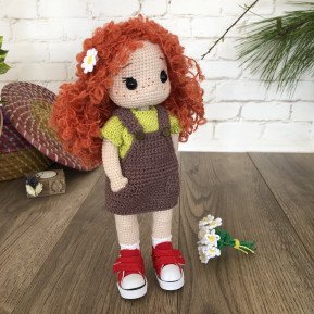 Crochet Doll with Curly Red...
