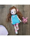 Stuffed Crochet Doll with Bendable Limbs and Curly Hair